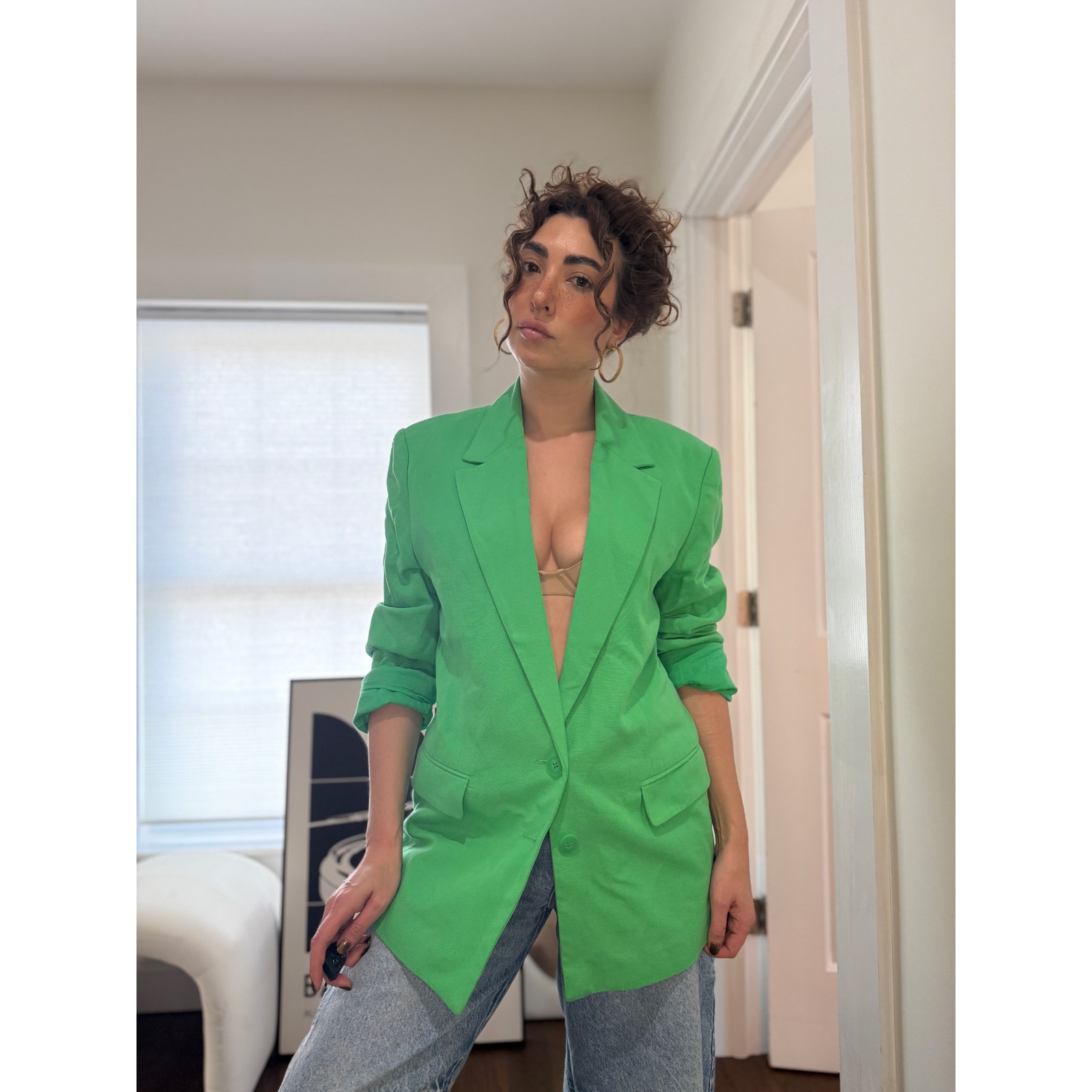 Farm Rio Oversized Blazer Bright Green (S)